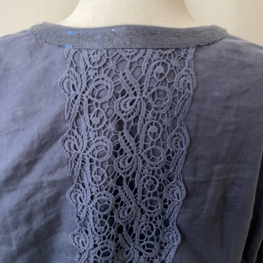 Chico's Midnight Blue Button-Down Shirt - Picture 9 of 14
